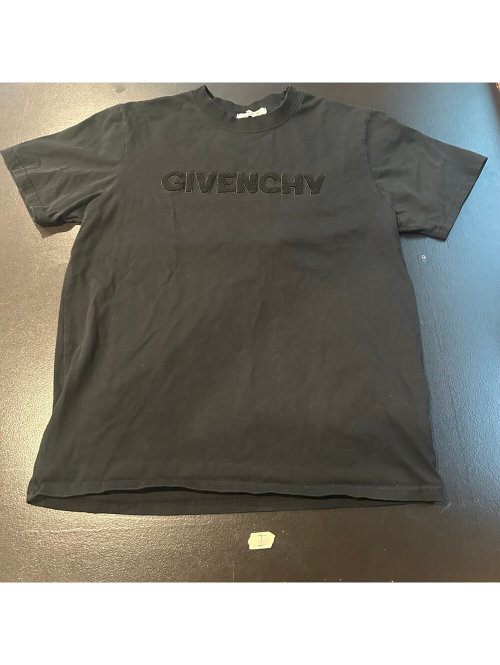 Designer vintage Givenchy Black Cotton Logo T-Shirt XL Made in Portugal